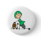 Green Football Player Button