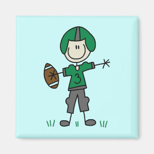 Green Football Player T-shirts and Gifts Magnet