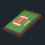 Green Football Sports Themed Tri-fold Wallet<br><div class="desc">Personalise this cool game sports-themed design with a name or a custom message.</div>