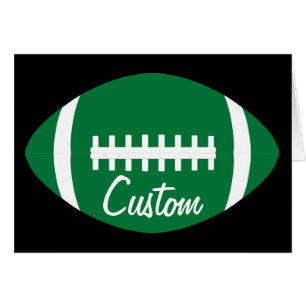Green Football Team Party Custom Text Greetin Card