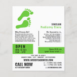 Green Footprints, Podiatry Clinic, Podiatrist Flyer<br><div class="desc">Green Footprints,  Podiatry Clinic,  Podiatrist Advertising Flyer by The Business Card Store.</div>