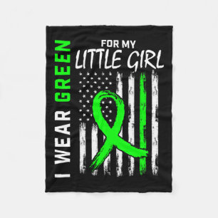 Green For Little Girl Daughter Kidney Disease Awar Fleece Blanket
