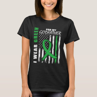 Green For My Godfather Kidney Disease Awareness Fl T-Shirt