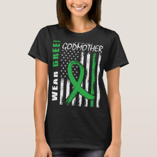 Green For My Godmother Kidney Disease Awareness Fl T-Shirt