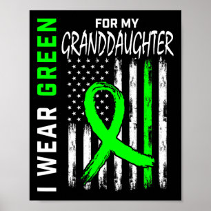 Green For My Granddaughter Kidney Disease Awarenes Poster