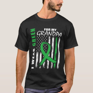 Green For My Grandpa Kidney Disease Awareness USA  T-Shirt