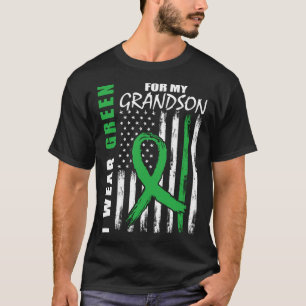 Green For My Grandson Kidney Disease Awareness Fla T-Shirt