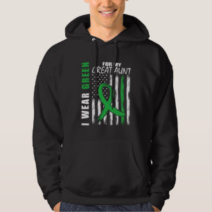 Green For My Great Aunt Kidney Disease Awareness F Hoodie