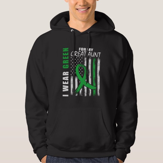 Green For My Great Aunt Kidney Disease Awareness F Hoodie (Front)