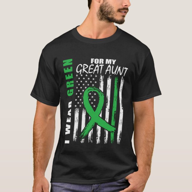 Green For My Great Aunt Kidney Disease Awareness F T-Shirt (Front)
