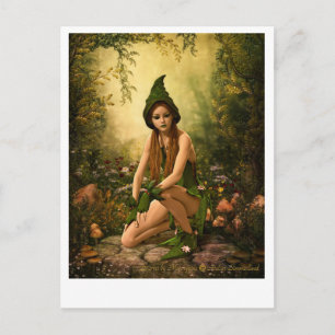 Green Forest Elf Postcard