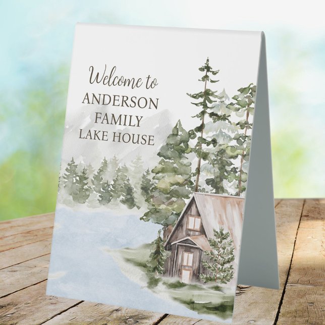 Green Forest Family Lake House Cabin Welcome (In situ)