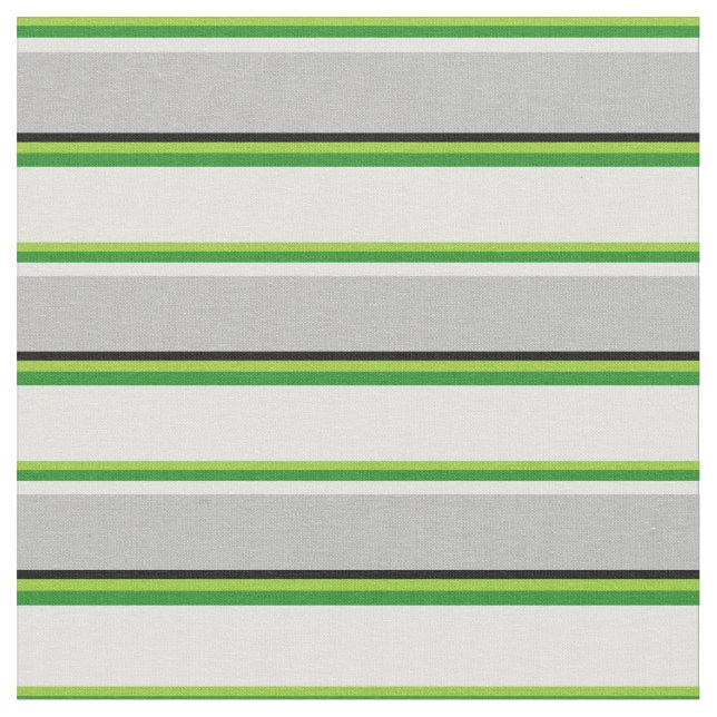 Green, Forest Green, Light Cyan, Grey & Black Fabric (Close Up)