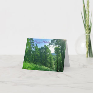 Green Forest Landscape Birthday Card
