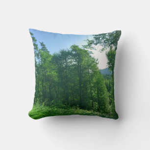 Green Forest Landscape Photography Cushion