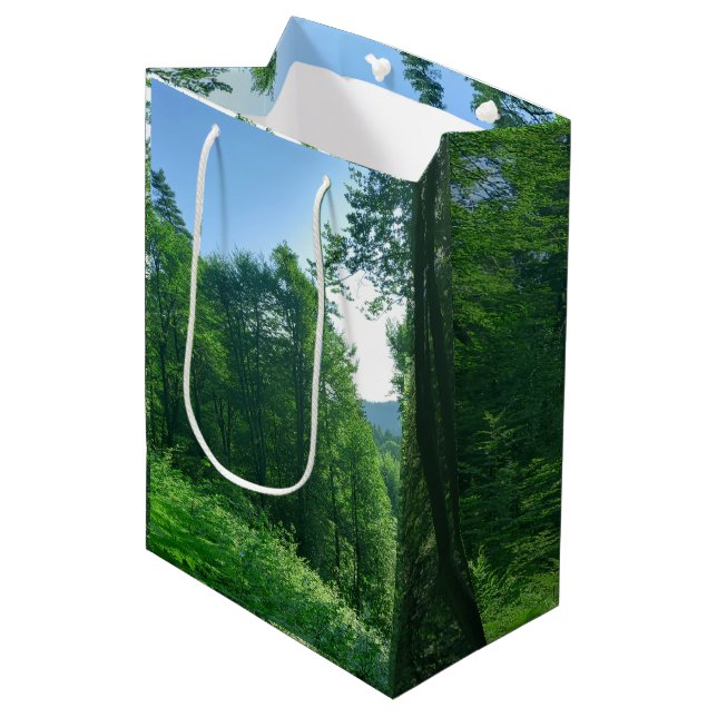 Green Forest Landscape Photography  Medium Gift Bag (Front Angled)