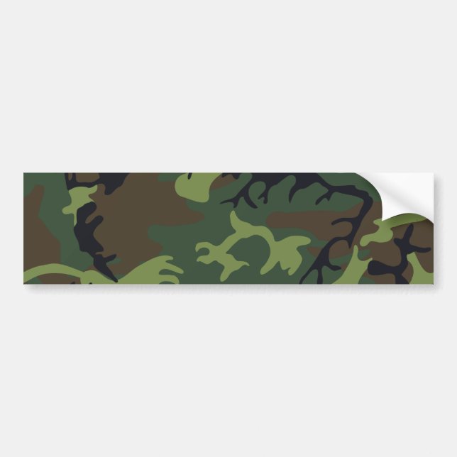 Green Forest Military Camo Bumper Sticker (Front)