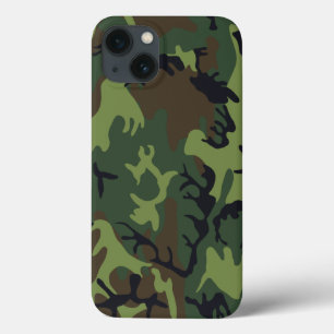 Green Forest Military Camo iPhone 13 Case