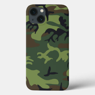 Green Forest Military Camo iPhone 13 Case