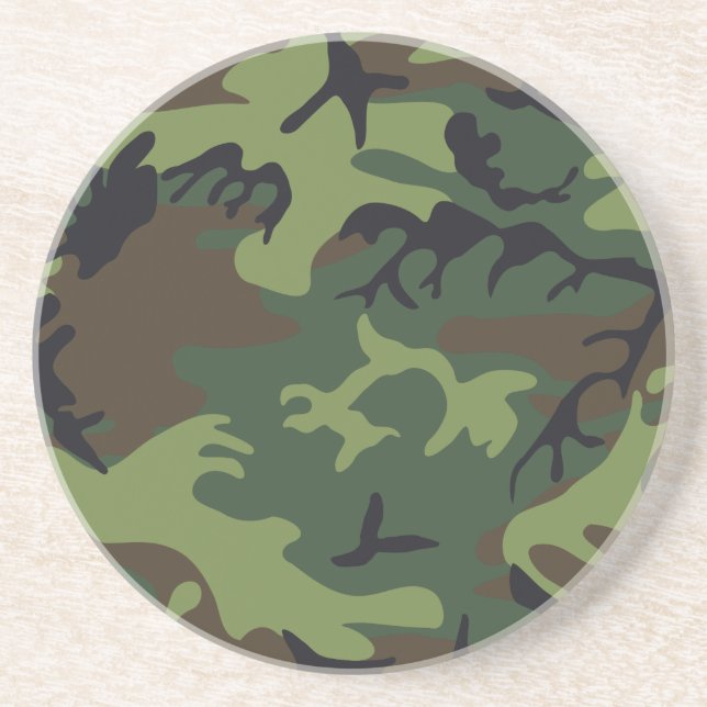 Green Forest Military Camo Coaster (Front)