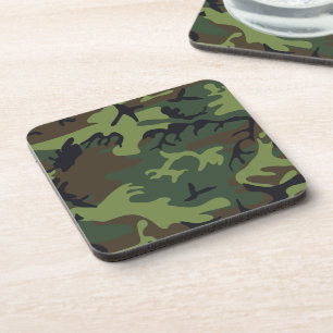 Green Forest Military Camo Coaster