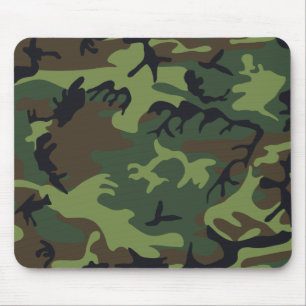 Green Forest Military Camo Mouse Pad