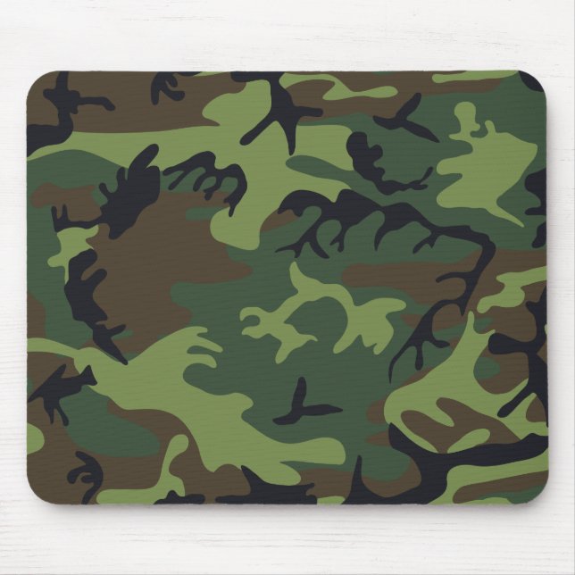 Green Forest Military Camo Mouse Pad (Front)
