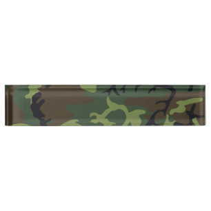 Green Forest Military Camo Nameplate