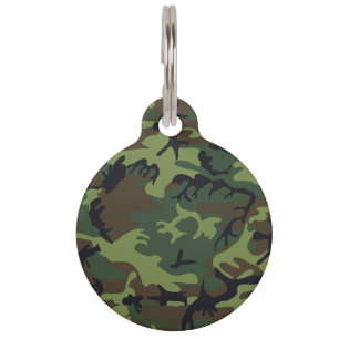 Green Forest Military Camo Pet Tag