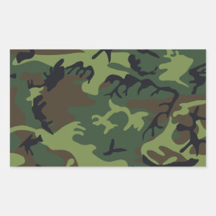 Green Forest Military Camo Rectangular Sticker