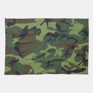 Green Forest Military Camo Tea Towel