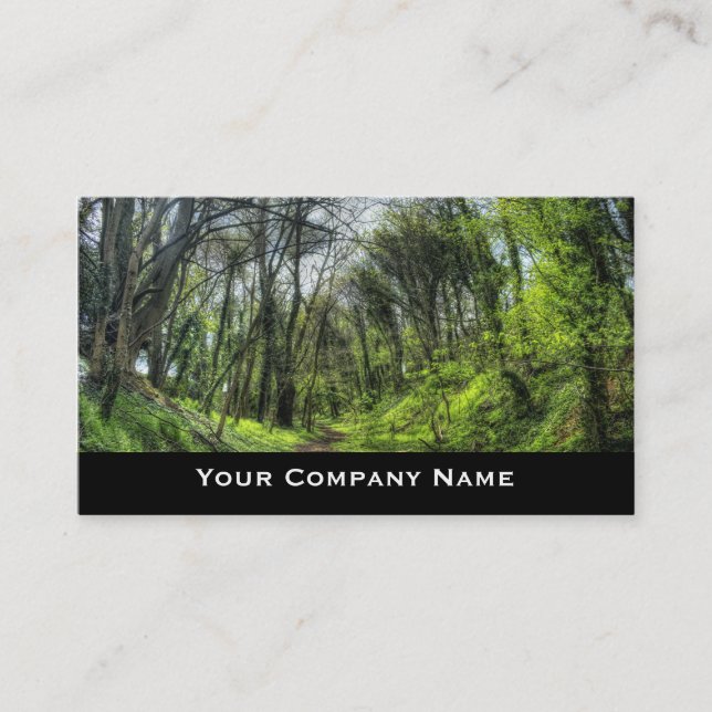 Green Forest Path Business Cards (Front)