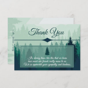 Green Forest Pines Memorial Thank You Card