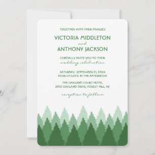 Green Forest Range Woodland Wedding Invitation