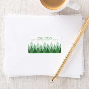 Green Forest Range Woodland Wedding Label