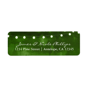 Green Forest Rustic String Lights Address Labels