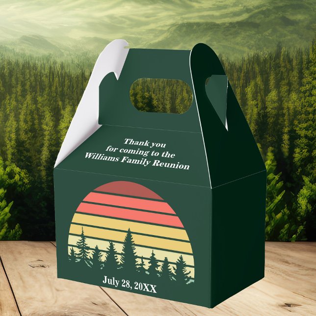 Green Forest Sunset Custom Family Reunion Party Favour Box (Creator Uploaded)