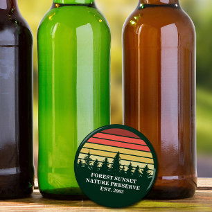 Green Forest Sunset Nature Custom Keepsake Bottle Opener