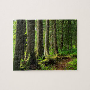 Green Forest Trail Scenic Jigsaw Puzzle