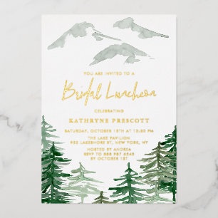 Green Forest Watercolor Woodland Bridal Luncheon