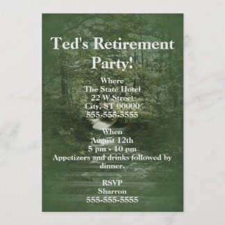 Green Forest With Stair Path Invitation