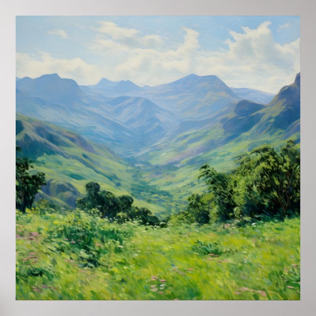  Green Forested Peaks Fine Art | Impressionism  Poster (Front)
