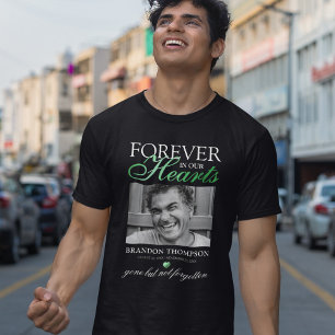 Green Forever in Our Hearts Memorial Photo T-Shirt