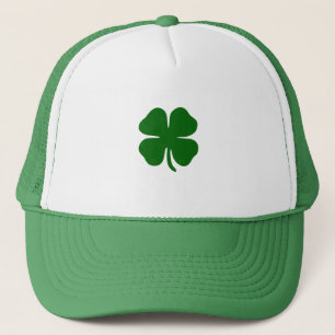 Green Four Leaf Clover Lucky Irish Trucker Hat