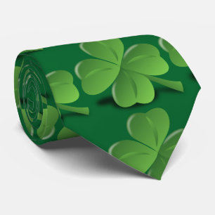 Green Four Leaf Clover Men's Tie