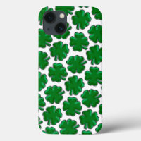 Green Four Leaf Clover Pattern Case-Mate iPhone Ca