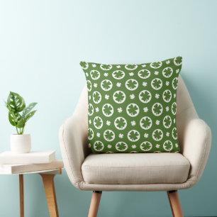 Green Four Leaf Clover Pattern Cushion