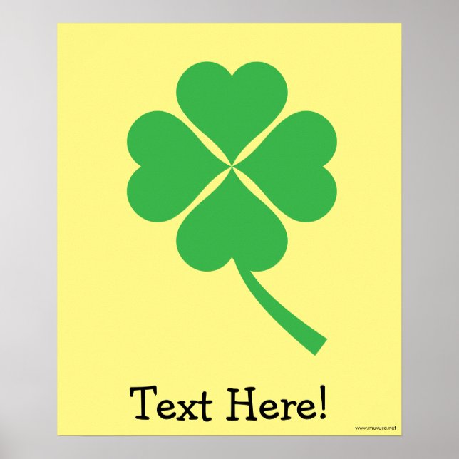 Green Four Leaf Clover Poster (Front)