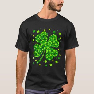 Green Four Leaf Clover St Patrick's Day Irish Sham T-Shirt