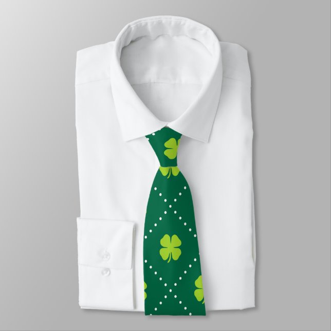 Green Four Leaf Clover Tie (Tied)